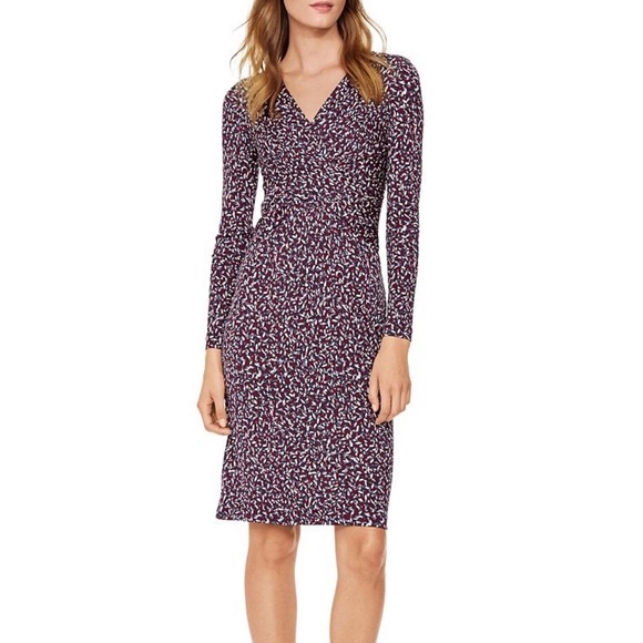 Tory Burch Dresses & Skirts - Tory Burch 100% Silk Long Sleeve Interlocking Twist Dress in Confetti